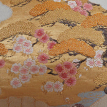 画像をギャラリービューアに読み込む, 袋帯 正絹 お太鼓柄 オシドリ柄 刺繍入り 銀糸金糸 ゴールドxシルバーx多色 礼装 フォーマル 仕立て上がり 長さ440cm