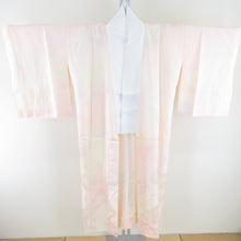 画像をギャラリービューアに読み込む, 襦袢 梅地紋 ぼかし 桃色 正絹 広衿 袖無双 長襦袢 仕立て上がり 女性着物用 身丈132cm