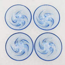 画像をギャラリービューアに読み込む, 食器 SGS さくら印 ガラスボウル5点セット ブルー 花 ヴィンテージ デッドストック品
