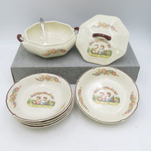 画像をギャラリービューアに読み込む, 食器 ロイヤルマルイシ スープ鍋セット 皿5点 とりわけスプーン付き ヴィンテージ品 22550