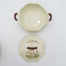 画像をギャラリービューアに読み込む, 食器 ロイヤルマルイシ スープ鍋セット 皿5点 とりわけスプーン付き ヴィンテージ品 22550