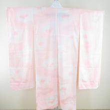 画像をギャラリービューアに読み込む, 襦袢 振袖用 ぼかし 菊波文様 桃色 ポリエステル 洗える 広衿 袖無双 長襦袢 仕立て上がり 女性着物用 身丈139cm