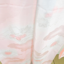 画像をギャラリービューアに読み込む, 襦袢 振袖用 ぼかし 菊波文様 桃色 ポリエステル 洗える 広衿 袖無双 長襦袢 仕立て上がり 女性着物用 身丈139cm