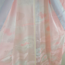 画像をギャラリービューアに読み込む, 襦袢 振袖用 ぼかし 菊波文様 桃色 ポリエステル 洗える 広衿 袖無双 長襦袢 仕立て上がり 女性着物用 身丈139cm