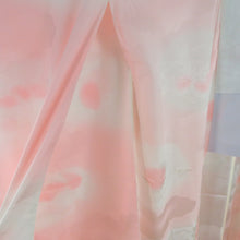 画像をギャラリービューアに読み込む, 襦袢 振袖用 ぼかし 菊波文様 桃色 ポリエステル 洗える 広衿 袖無双 長襦袢 仕立て上がり 女性着物用 身丈139cm