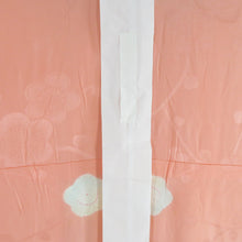 画像をギャラリービューアに読み込む, 襦袢 振袖用 絞り 梅文様 桃橙色 正絹 広衿 袖無双 長襦袢 仕立て上がり 女性着物用 身丈128cm
