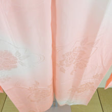 画像をギャラリービューアに読み込む, 襦袢 振袖用 ぼかし 牡丹文様 桃色 ポリエステル 洗える 広衿 袖無双 長襦袢 仕立て上がり 女性着物用 身丈137cm