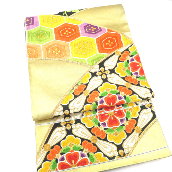 専用帯2556 2595 二本セット ●高級 正絹 夏帯 六通 袋帯 花文 華文 専用帯2556 2595 二本セット ○高級 正絹 夏帯 六通 袋帯 花