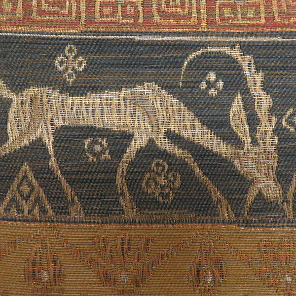 袋帯 すくい織り 金糸 金色 エスニック調 山羊模様 動物柄 六通柄 正絹