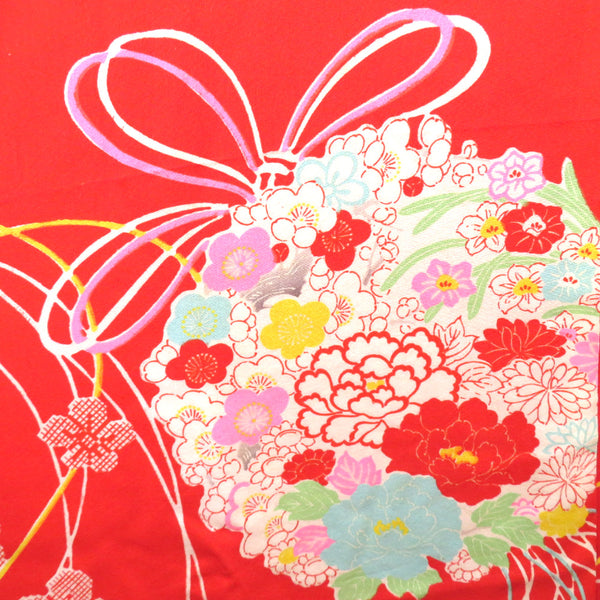 長襦袢　カラフル花柄　昭和レトロ 長襦袢 梅椿文様 – OKAJU WEB STORE