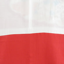 画像をギャラリービューアに読み込む, 振袖 正絹 赤色x白色x多色 刺繍入り 金銀コマ 絞り 扇面に花紋様 袷 広衿 成人式 卒業式 舞台衣装 フォーマル 仕立上り 着物 身丈163cm