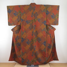 Load image into Gallery viewer, Butterfly plants butterfly plants brown x orange x green x blue lined bee collar collar silk casual kimono 153cm