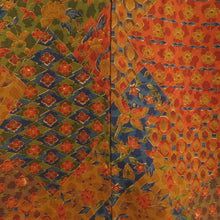 Load image into Gallery viewer, Butterfly plants butterfly plants brown x orange x green x blue lined bee collar collar silk casual kimono 153cm