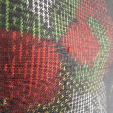 画像をギャラリービューアに読み込む, 紬 着物 草花模様 正絹 茶色x朱色 袷 広衿 カジュアル 仕立て上がり着物 身丈158cm