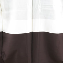 画像をギャラリービューアに読み込む, 紬 着物 草花模様 正絹 茶色x朱色 袷 広衿 カジュアル 仕立て上がり着物 身丈158cm