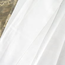 画像をギャラリービューアに読み込む, 紬 着物 葉っぱ模様 正絹 薄茶色x砂折 袷 広衿 カジュアル 仕立て上がり着物 身丈159cm