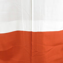 画像をギャラリービューアに読み込む, 紬 着物 市松模様 正絹 薄茶色xオレンジ色 袷 広衿 カジュアル 仕立て上がり着物 身丈156cm