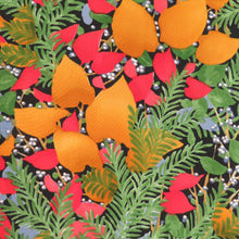 画像をギャラリービューアに読み込む, 小紋 植物模様 袷 広衿 緑色x黄色x多色 正絹 仕立て上がり カジュアル着物 身丈164cm