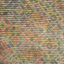 Load image into Gallery viewer, Komon geometric pattern dyed pongee lined brown collar yellow -green pure silk tailor Casual kimono 157cm