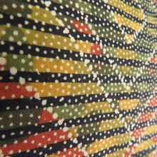 Load image into Gallery viewer, Komon geometric pattern dyed pongee lined brown collar yellow -green pure silk tailor Casual kimono 157cm