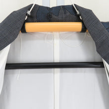 画像をギャラリービューアに読み込む, 紬 着物 松模様 黒色x灰色x青色 正絹 袷 広衿 カジュアル 仕立て上がり着物 身丈162cm