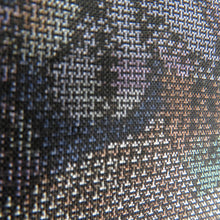 画像をギャラリービューアに読み込む, 紬 着物 大島紬 カタス式 重ね菱に花に花模様 茶色x紺色x緑色 正絹 袷 バチ衿 カジュアル 仕立て上がり着物 身丈159cm