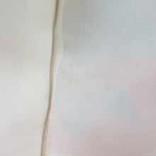 Load image into Gallery viewer, Komon Fogi flower pattern blur dyed blue x pink foil with pink foil Saaya -shaped ground crest x silver lined wide collar pure silk
