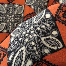 Load image into Gallery viewer, Haori Antique Pale Silk Orange Black White Black White Ichimatsu Pine Block Check Race Tone Design Retro Meiji / Taisho Roman Modern Japanese Western Mix Difficulties 79cm