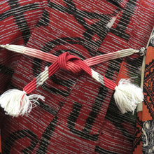 Load image into Gallery viewer, Haori Antique Pale Silk Orange Black White Black White Ichimatsu Pine Block Check Race Tone Design Retro Meiji / Taisho Roman Modern Japanese Western Mix Difficulties 79cm