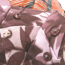 画像をギャラリービューアに読み込む, 道行 アンティーク 昔道行 正絹 ピンク紫 紫 葉文様 レトロ 明治・大正ロマン モダン 和洋ミックス ちりよけ 防寒 汚れ防止  身丈81.2cm