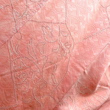 Load image into Gallery viewer, Komon Normal House Pink Pink Red White Mura Dye Dyeing Arisugawa Word -shaped Flowers Wide Collar Pure Collar Silk Casual Casual Kimono Step