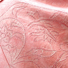 Load image into Gallery viewer, Komon Normal House Pink Pink Red White Mura Dye Dyeing Arisugawa Word -shaped Flowers Wide Collar Pure Collar Silk Casual Casual Kimono Step