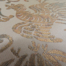 Load image into Gallery viewer, 袋帯 正倉院模様 金糸 ベージュxゴールド本金箔 六通柄 正絹 仕立て上がり 着物帯 長さ440cm