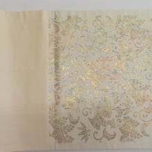 Load image into Gallery viewer, 袋帯 正倉院模様 金糸 ベージュxゴールド本金箔 六通柄 正絹 仕立て上がり 着物帯 長さ440cm