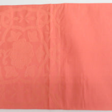 画像をギャラリービューアに読み込む, 袋帯 洒落袋帯 コラールオレンジ色 唐草花模様 六通柄 正絹 仕立て上がり 着物帯 長さ440cm