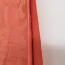 画像をギャラリービューアに読み込む, 袋帯 洒落袋帯 コラールオレンジ色 唐草花模様 六通柄 正絹 仕立て上がり 着物帯 長さ440cm