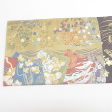 画像をギャラリービューアに読み込む, 袋帯 切嵌模様 金糸銀糸 ゴールドx紫色x多色 六通柄 正絹 仕立て上がり 着物帯