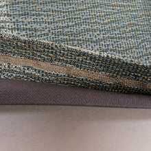 画像をギャラリービューアに読み込む, 袋帯 洒落袋帯 よろけ縞模様 六通柄 緑色x薄緑色 金糸 余り布付き 正絹 仕立て上がり 長さ440cm