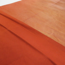 画像をギャラリービューアに読み込む, 袋帯 洒落袋帯 相良刺繍 お太鼓柄 花鳥紋様 オレンジ色x黄色 正絹 仕立て上がり 長さ432cm