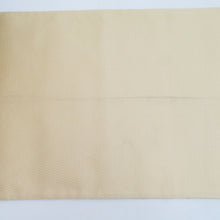 画像をギャラリービューアに読み込む, 袋帯 西陣織 じゃらく 横縞に更紗模様 クリーム色x金色x多色 箱付き 余り布付き 正絹 仕立て上がり 長さ448cm