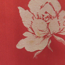 Load image into Gallery viewer, 着物コート アンティーク 昔道行 絹 赤色 薔薇模様 レトロ 身丈107cm