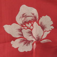 Load image into Gallery viewer, 着物コート アンティーク 昔道行 絹 赤色 薔薇模様 レトロ 身丈107cm