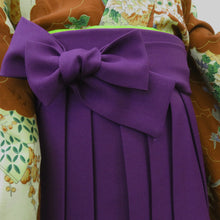 画像をギャラリービューアに読み込む, 子供着物 女児用 袴 紫色 桜刺繍 蝶刺繍 ポリエステル 女の子用 紐下70.5cm スカート型 行燈型 卒園式 発表会 コスプレ  未使用品