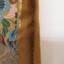 Load image into Gallery viewer, 西陣織 袋帯 西陣織 白綾苑大庭 辛子色 金糸 花鳥模様 六通柄 正絹 仕立て上がり 長さ432cm
