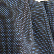 Load image into Gallery viewer, 紬 着物 大島紬 竹模様 紺色x黒色 正絹 袷 広衿 カジュアル 仕立て上がり着物 身丈159cm