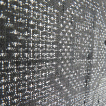 画像をギャラリービューアに読み込む, 紬 着物 幾何学模様 黒色x白色 袷 広衿 正絹 カジュアル 仕立て上がり 身丈158.5cm