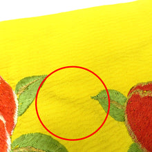 画像をギャラリービューアに読み込む, 名古屋帯 アンティーク帯 昔名古屋帯 黄 オレンジ 毬 花 刺繍 昔帯 九寸帯 レトロモダン 明治・大正ロマン 難有 長さ332cm