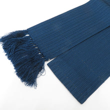 画像をギャラリービューアに読み込む, 角帯 正絹 青系 無地調 紳士 男性用 メンズ 男帯 着物 和装 長さ411cm