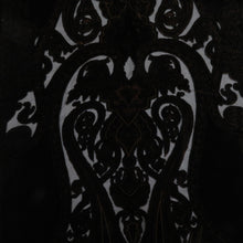 画像をギャラリービューアに読み込む, ショール ベルベットショール 更紗模様 黒x茶色 組成ベースシルク100%  長さ174cm