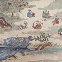 画像をギャラリービューアに読み込む, 袋帯 正絹 昇運十福図文様 ベージュ色x多色 金糸銀糸 六通柄 壱千八百織 フォーマル 仕立て上がり 長さ448cm